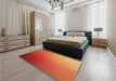 Patterned Orange Rug in a Bedroom, pat789org