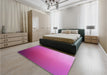 Patterned Deep Pink Rug in a Bedroom, pat789pur