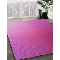 Patterned Deep Pink Rug, pat789pur