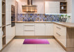 Patterned Deep Pink Rug in a Kitchen, pat789pur