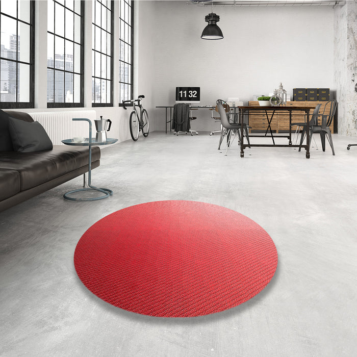 Round Patterned Red Rug in a Office, pat789rd