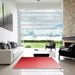 Square Patterned Red Rug in a Living Room, pat789rd