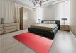 Patterned Red Rug in a Bedroom, pat789rd