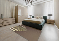 Patterned Dark Almond Brown Rug, pat79brn