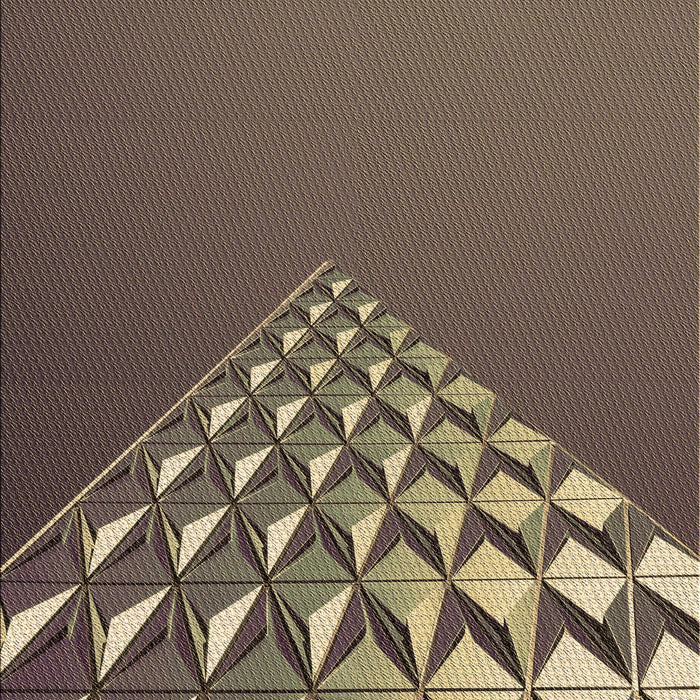 Square Patterned Dark Almond Brown Rug in a Living Room, pat79brn