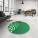 Patterned Forest Green Rug in a Kitchen, pat79grn