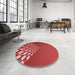 Patterned Red Rug in a Kitchen, pat79rd