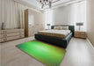 Patterned Dark Lime Green Rug in a Bedroom, pat790grn