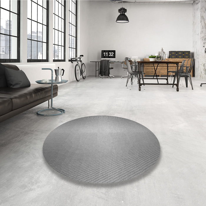 Round Patterned Silver Gray Rug in a Office, pat790gry