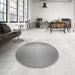 Round Patterned Silver Gray Rug in a Office, pat790gry