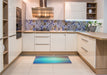 Patterned Steel Blue Rug in a Kitchen, pat790lblu