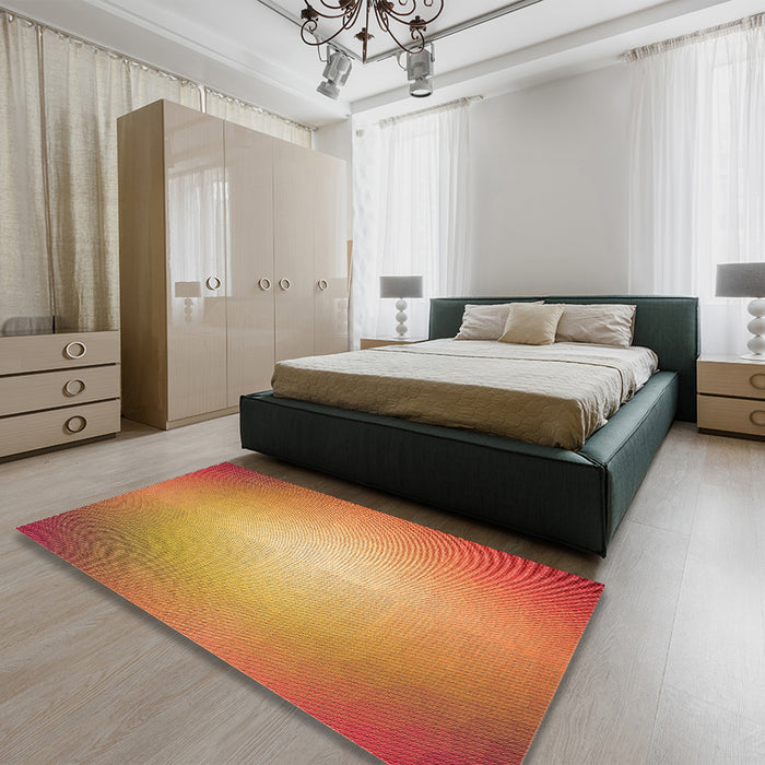 Patterned Orange Rug in a Bedroom, pat790org