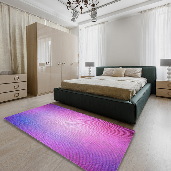 Patterned Violet Purple Rug in a Bedroom, pat790pur