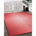 Patterned Ruby Red Rug in Family Room, pat790rd