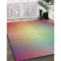 Patterned Raspberry Purple Modern Rug, pat790