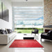 Machine Washable Transitional Red Rug in a Kitchen, wshpat791rd