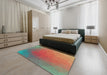 Machine Washable Transitional Red Rug in a Bedroom, wshpat792