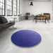 Round Patterned Light Slate Blue Rug in a Office, pat793blu