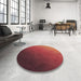 Round Patterned Red Rug in a Office, pat793brn