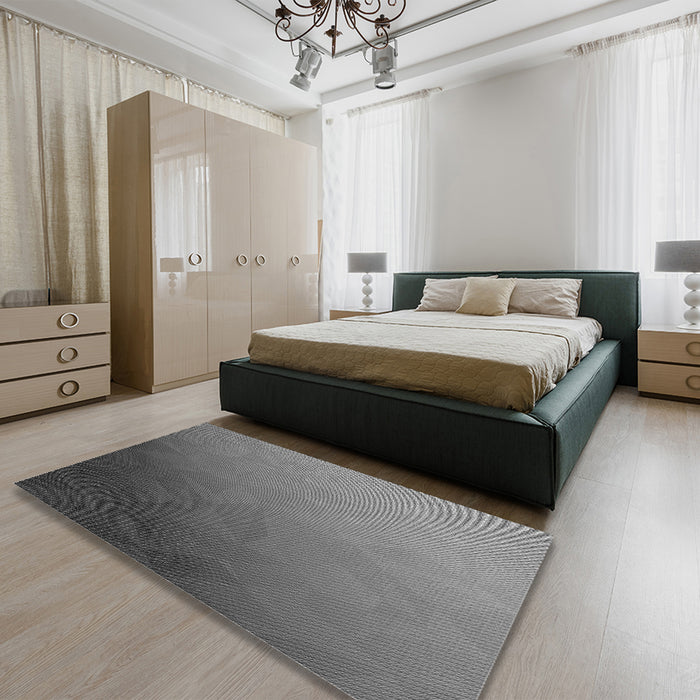 Patterned Gunmetal Gray Rug in a Bedroom, pat793gry