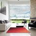 Square Patterned Red Rug in a Living Room, pat793org