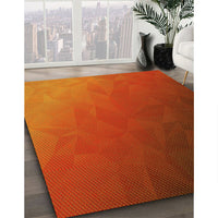 Patterned Orange Red Orange Rug, pat793yw