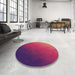 Round Patterned Pink Novelty Rug in a Office, pat793