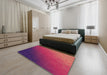 Machine Washable Transitional Pink Rug in a Bedroom, wshpat793