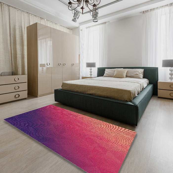 Patterned Pink Novelty Rug in a Bedroom, pat793