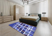 Patterned Jeans Blue Rug in a Bedroom, pat794blu