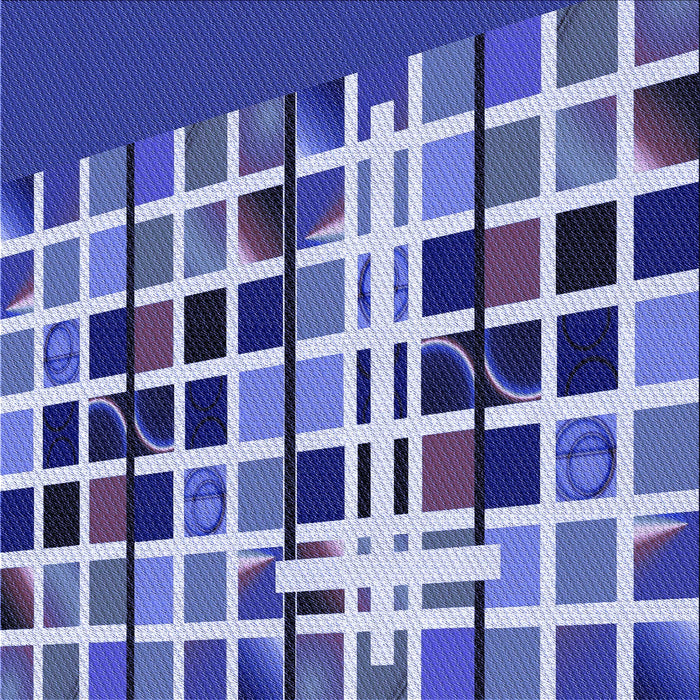 Round Patterned Jeans Blue Rug, pat794blu