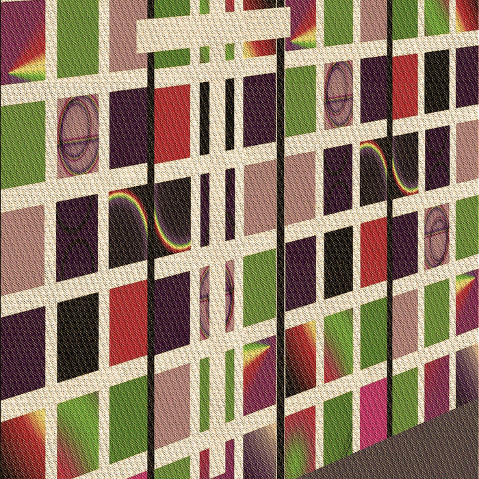 Patterned Brown Green Rug, pat794brn