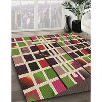 Patterned Brown Green Rug, pat794brn