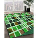 Patterned Green Rug in Family Room, pat794grn