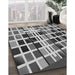 Patterned Cloud Gray Rug in Family Room, pat794gry