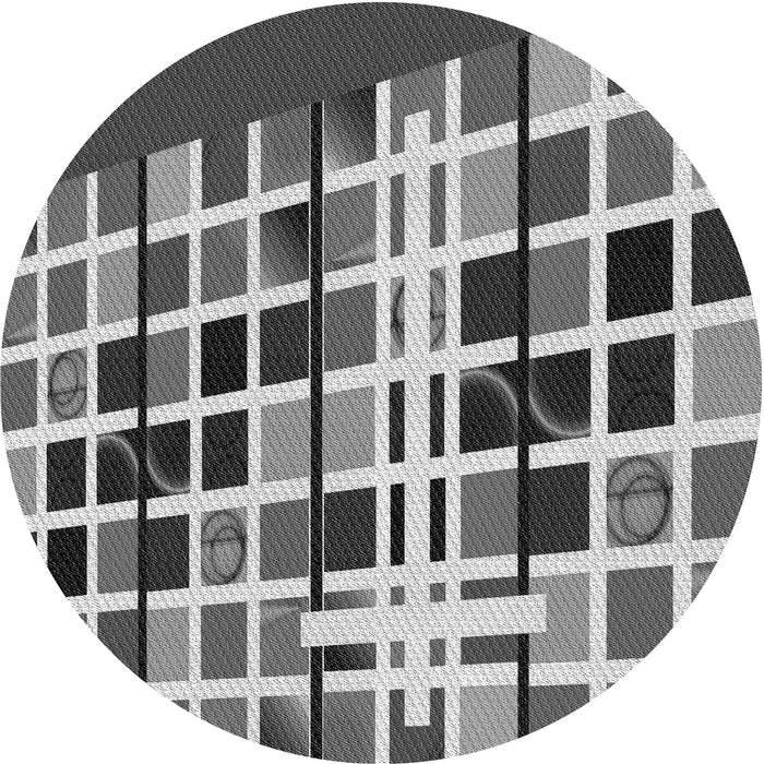 Square Patterned Cloud Gray Rug, pat794gry