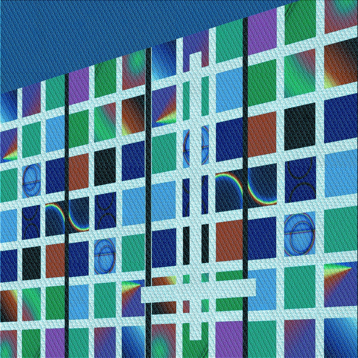 Round Patterned Turquoise Green Rug, pat794lblu