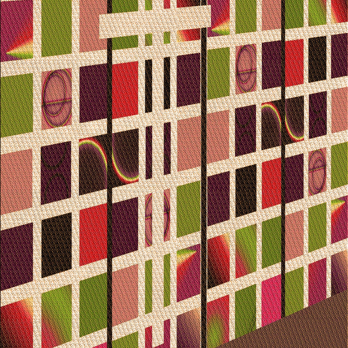 Patterned Fire Brick Red Rug, pat794org