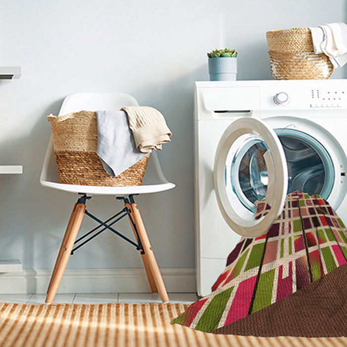 Machine Washable Transitional Fire Brick Red Rug in a Washing Machine, wshpat794org