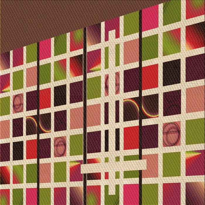 Round Patterned Fire Brick Red Rug, pat794org