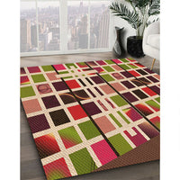 Patterned Fire Brick Red Rug, pat794org