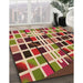 Patterned Fire Brick Red Rug in Family Room, pat794org