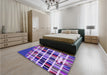 Patterned Bright Purple Rug in a Bedroom, pat794pur