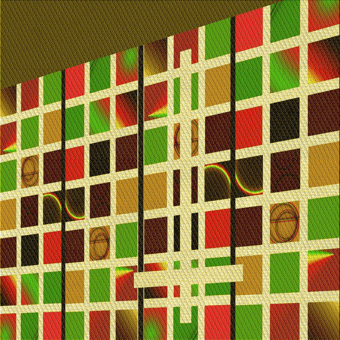 Round Patterned Green Rug, pat794yw