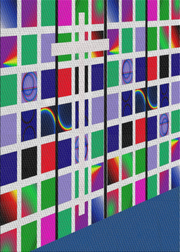 Patterned Blue Green Novelty Rug, pat794