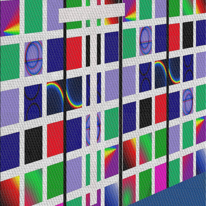 Patterned Blue Green Novelty Rug, pat794