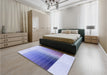 Patterned Periwinkle Purple Rug in a Bedroom, pat795blu