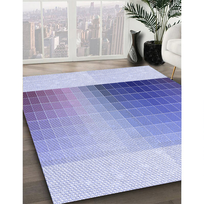 Machine Washable Transitional Periwinkle Purple Rug in a Family Room, wshpat795blu