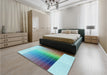 Patterned Blue Rug in a Bedroom, pat795lblu