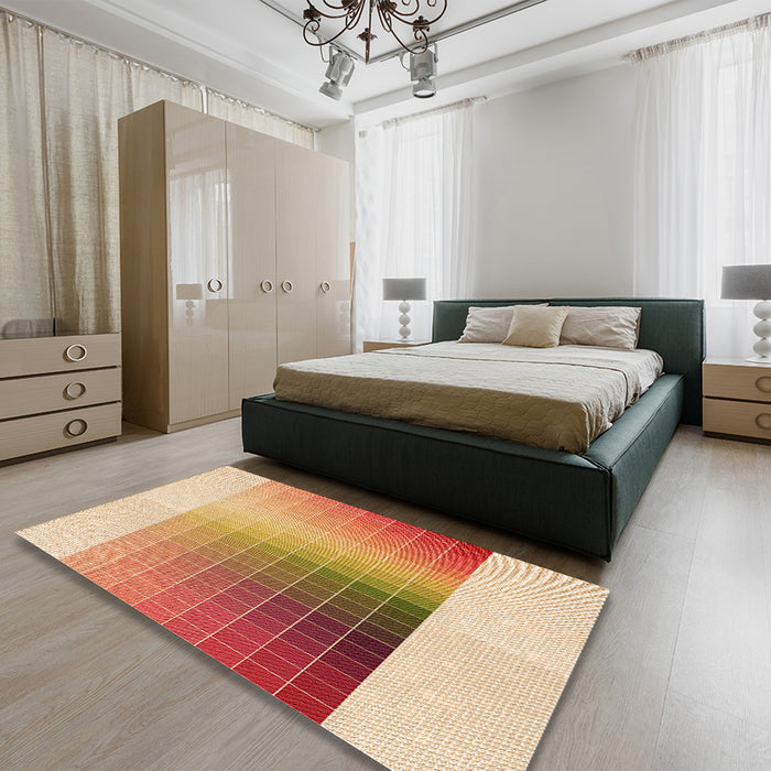 Patterned Orange Rug in a Bedroom, pat795org